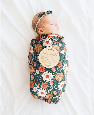 Konssy Baby Girl Newborn يتلقى بطانية مع عصابة رأس مطابقة ومجموعة صغيرة من الحضانة. in Saudi Arabia