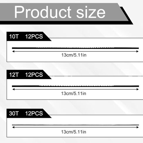 36 PCS 5 بوصة متمسك شفرات المنشار مجموعة SLALL SWALL SWAND SWALD SLOWS SCROLL SCROLL PLADE END PIN END PLAND SWANDS SWENS TLEDS (30TPI ، 12 TPI ، 10TPI) in Kuwait
