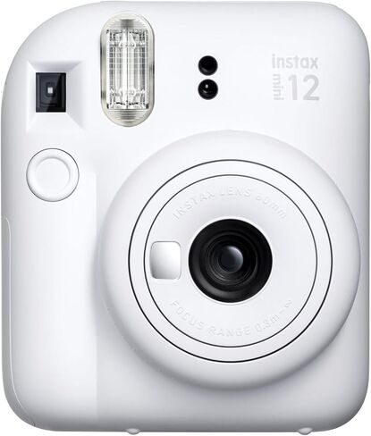 Fujifilm Instax Mini 12 Film Camera Clay White Backle مع فيلم فوري 20 ورقة صور مع حالة الكاميرا والملحقات هدية مثالية للأطفال ، فتاة في سن المراهقة والكبار in Saudi Arabia