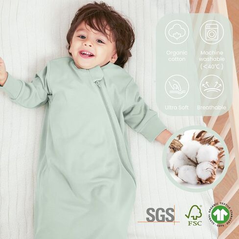 Unisex Sleeping Bag for Toddlers 3.5 Tog Sleep Sack 0-6 Months, Long Sleeve Sleep Sack, Wearable Blanket, One Piece with Sleeves, Gifts in Kuwait