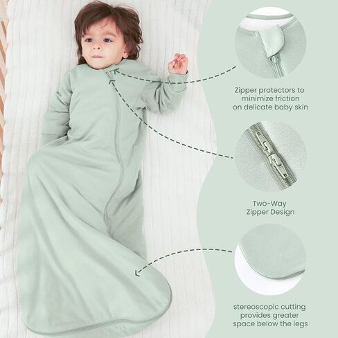 Unisex Sleeping Bag for Toddlers 3.5 Tog Sleep Sack 0-6 Months, Long Sleeve Sleep Sack, Wearable Blanket, One Piece with Sleeves, Gifts in Kuwait