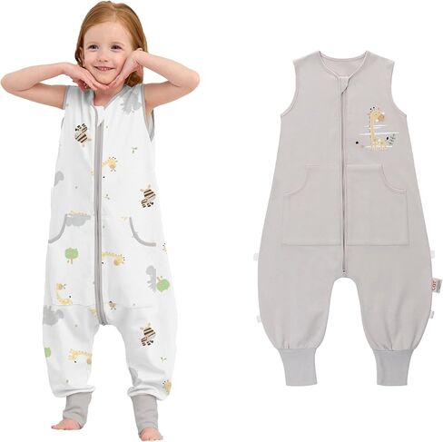 LAT 2Pack Baby Sleep Sack,Summer Toddler Cotton Sleep Sacks with Legs,for Baby Boys Girls,Baby Wearable Blanket with Zipper in Saudi Arabia