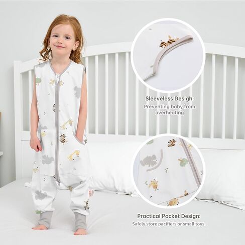 LAT 2Pack Baby Sleep Sack,Summer Toddler Cotton Sleep Sacks with Legs,for Baby Boys Girls,Baby Wearable Blanket with Zipper in Saudi Arabia
