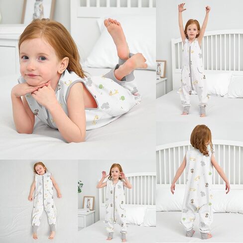 LAT 2Pack Baby Sleep Sack,Summer Toddler Cotton Sleep Sacks with Legs,for Baby Boys Girls,Baby Wearable Blanket with Zipper in Saudi Arabia