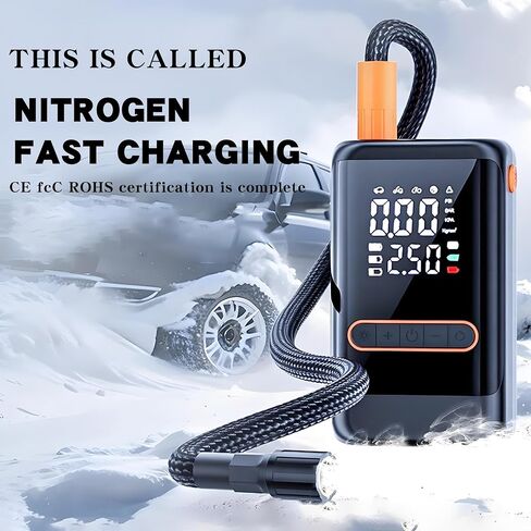 Tire Inflator Portable Air Compressor Portable Cordless Mini Air Pump with Digital Pressure Gauge 150PSI 3X Quick Inflation and Automatic Shutdown Function Automotive Tire Pump Motorcycle Bicycle Ball in Saudi Arabia