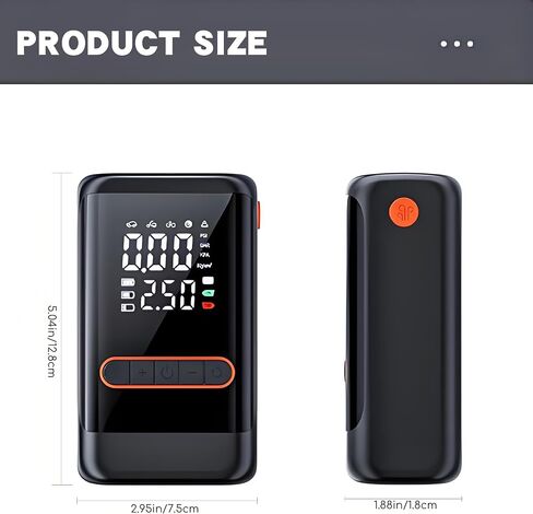 Tire Inflator Portable Air Compressor Portable Cordless Mini Air Pump with Digital Pressure Gauge 150PSI 3X Quick Inflation and Automatic Shutdown Function Automotive Tire Pump Motorcycle Bicycle Ball in Saudi Arabia
