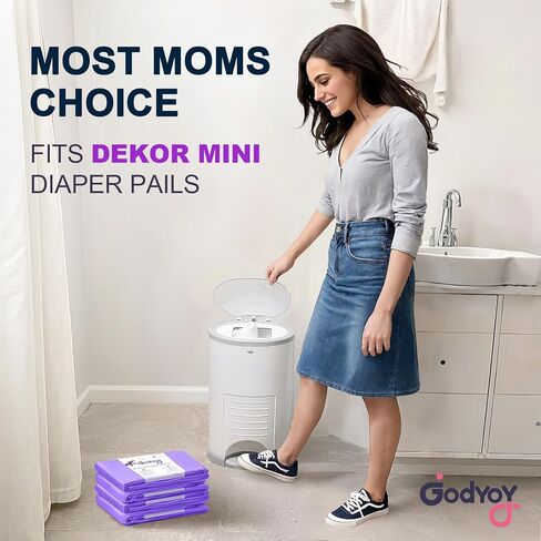 عبوات متوافقة مع أكياس ملء Dekor Classic Diaper Pail | 4 حزمة | فائقة الرائحة القوية مزيل الرائحة أكياس سميكة حفاضات سميكة | يحمل كل ما يصل إلى 2772 حفاضات | رائحة الليمون الطازجة | من السهل استبدال in Kuwait
