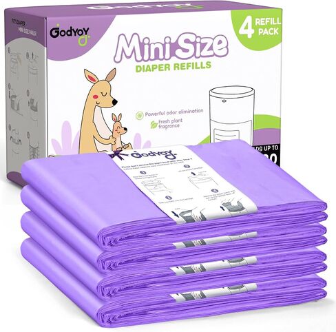 عبوات متوافقة مع أكياس ملء Dekor Classic Diaper Pail | 4 حزمة | فائقة الرائحة القوية مزيل الرائحة أكياس سميكة حفاضات سميكة | يحمل كل ما يصل إلى 2772 حفاضات | رائحة الليمون الطازجة | من السهل استبدال in Kuwait