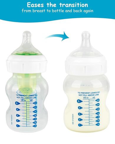 Silicone Nipple for Dr. Brown's Natural Flow Level 3 Wide-Neck Baby Bottle, 6m+, Fast Flow, 6 Count in Saudi Arabia