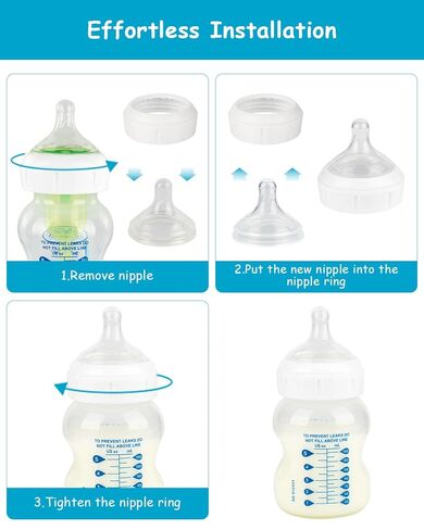 Silicone Nipple for Dr. Brown's Natural Flow Level 3 Wide-Neck Baby Bottle, 6m+, Fast Flow, 6 Count in Saudi Arabia