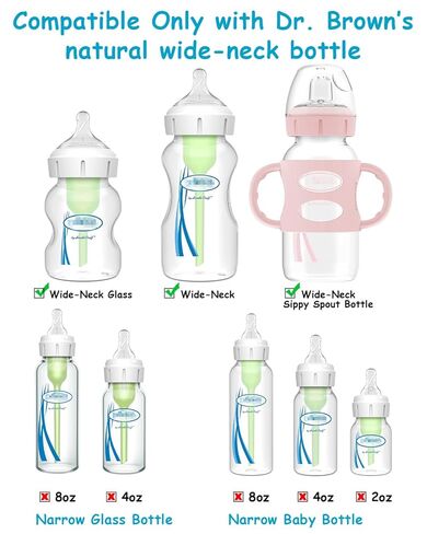 Silicone Nipple for Dr. Brown's Natural Flow Level 3 Wide-Neck Baby Bottle, 6m+, Fast Flow, 6 Count in Saudi Arabia