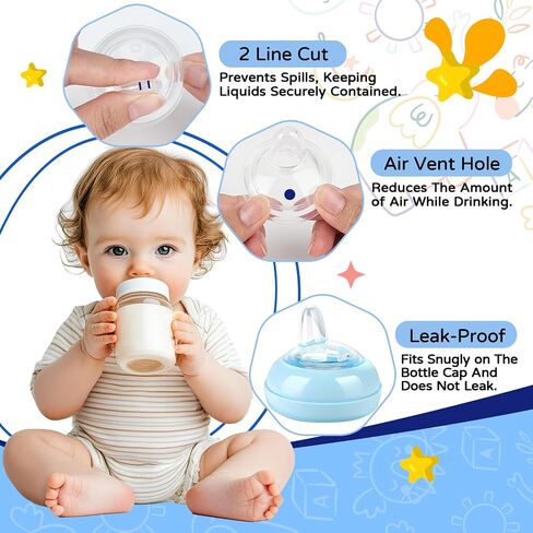 Sippy Spout Nipples(6 Pack), Compatible with Philips Avent Natural Bottles, My Grippy Spout & Natural Trainer Sippy Cup, 100% Food Grade Silicone Sippy Cup Nipples, 6m+, Leak-Proof, BPA-Free in Saudi Arabia