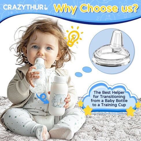Sippy Spout Nipples(6 Pack), Compatible with Philips Avent Natural Bottles, My Grippy Spout & Natural Trainer Sippy Cup, 100% Food Grade Silicone Sippy Cup Nipples, 6m+, Leak-Proof, BPA-Free in Saudi Arabia