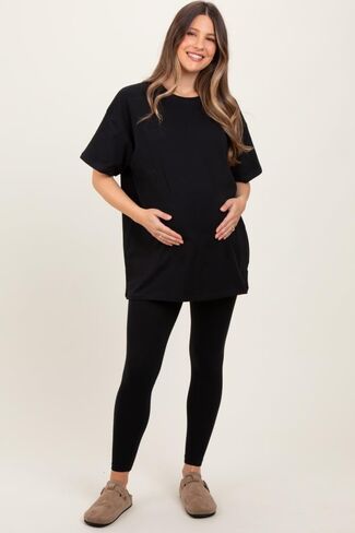PinkBlush Oversized Crewneck Short Sleeve and Legging Maternity Set in Saudi Arabia