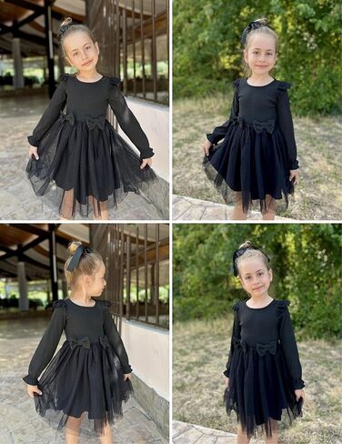 أرشينر طفل فتيات تول مع رعيد القوس خريف الشتاء الأكمام الطويلة فستان الحزب الرسمي 1-7 y in Kuwait