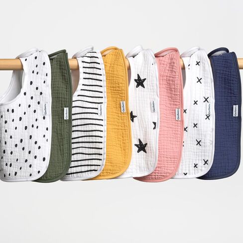 Gerber Unisex Baby Muslin 8 Pack Drooling Bibs in Saudi Arabia