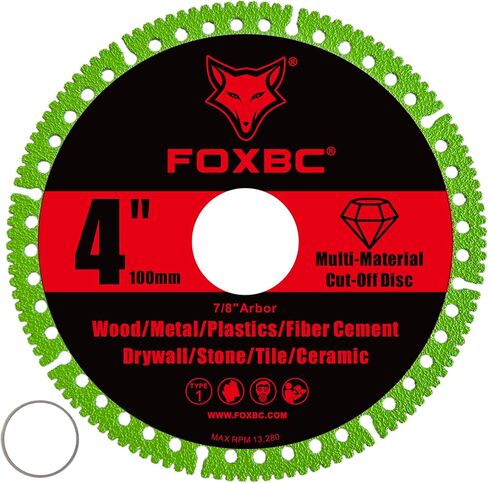FOXBC 4 Inch Indestructible Multi-Material Cut Off Disc for Angle Grinders, 7/8" Arbor - 3 Pack in Saudi Arabia