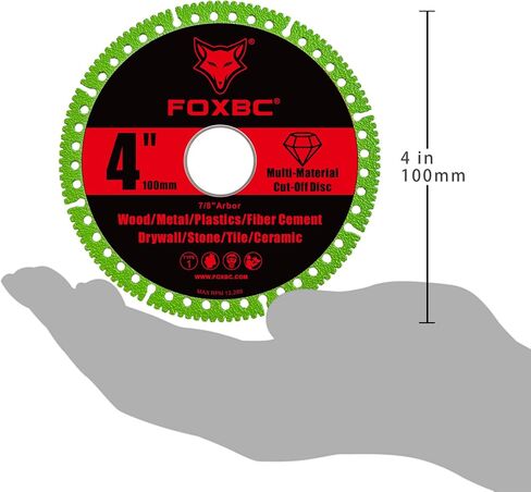 FOXBC 4 Inch Indestructible Multi-Material Cut Off Disc for Angle Grinders, 7/8" Arbor - 3 Pack in Saudi Arabia