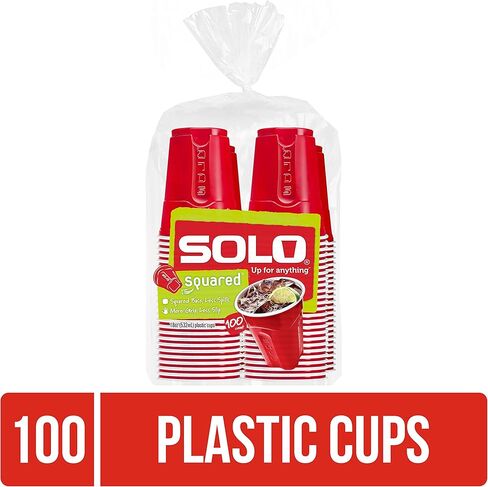 SOLO Cup Company Red Squared Plastic Party, 18 Ounce, 200 Count in Saudi Arabia