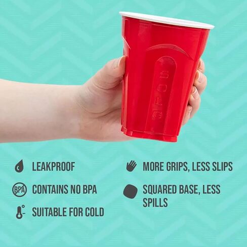 SOLO Cup Company Red Squared Plastic Party, 18 Ounce, 200 Count in Saudi Arabia
