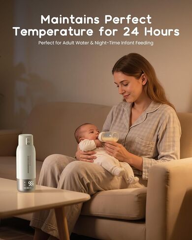 Portable Milk Warmer for Baby, 20 oz Large Capacity Bottle Warmer | 10400mAh Long-Lasting Battery&Super Fast Charging in 2.5 Hours, Fast Heating for Breastmilk, Water in Saudi Arabia