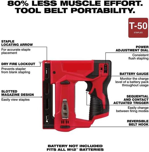 Stapler-Bare لـ Milwaukee M12 3/8in. Crown Stapler-Bare ، CP 2AH & XC 4AH Starter Kit Bundle + TPT Premium Cart in Kuwait