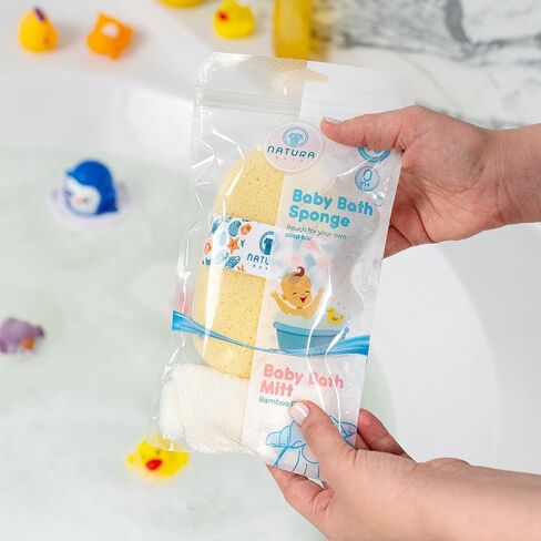 Hypoallergenic Natural Baby Sponge & Wash Cloth Set for Bath — Ultra-Soft, Gentle, Safe for Newborns, Infants & Sensitive Skin in Saudi Arabia