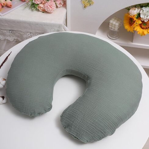 أغطية وسادة التمريض في Onacosht Muslin 2 حزمة 100 ٪ من القطن فائقة الرضاعة الطبيعية أغطية الرضاعة الطبيعية للطفل والفتاة والأخضر والنباتي in Kuwait