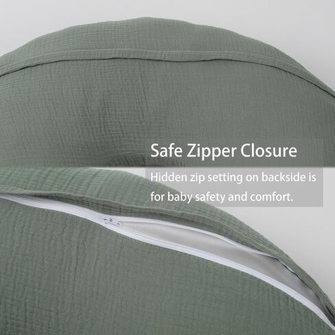 أغطية وسادة التمريض في Onacosht Muslin 2 حزمة 100 ٪ من القطن فائقة الرضاعة الطبيعية أغطية الرضاعة الطبيعية للطفل والفتاة والأخضر والنباتي in Kuwait