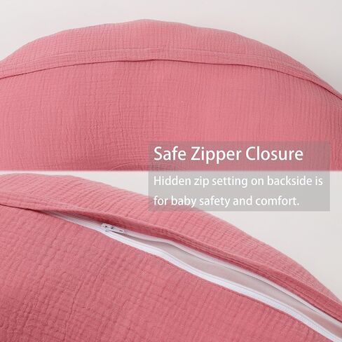 Onacosht Muslin Nursing Pillow Cover 2 Pack 100% Cotton Ultra Soft Breastfeeding Pillow Covers for Baby Boy and Girl, Green and Botanical in Kuwait