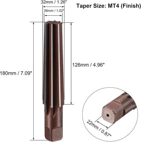 #US MT4 MorTaper Reamer H8 Alloy Tool Steel 8 Flute Straight Shank Finish Cutter in Saudi Arabia