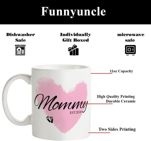 Daddy Mommy Est 2025 Mugs ، Hew Parents Gifts لأول مرة 2025 ، إعلان الحمل للآباء والأمهات ، هدايا استحمام الطفل لأبي أمي شاي كوب 11 أوقية in Saudi Arabia
