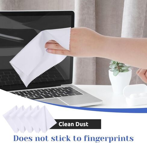 20 Pack Eyeglass Cleaning Cloth Lens Cleaning Cloth Microfiber White Soft Cleanings Wipes for Electronics Screens Cameras Eyeglasses Cell Phone in Saudi Arabia