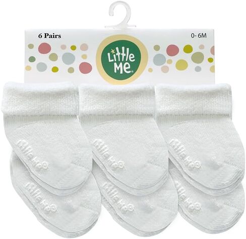 Little Me Baby Socks-Terry Terry Cuff Socks للحديدين الجدد والرضع والرضع ، من 0 إلى 6 أشهر in Saudi Arabia