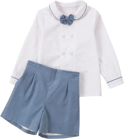 Toddler Boy Clothes Suit | Baby Boys Long Sleeve Formal Outfit with Bowtie + Pants | Wedding Birthday Party Suits in Saudi Arabia