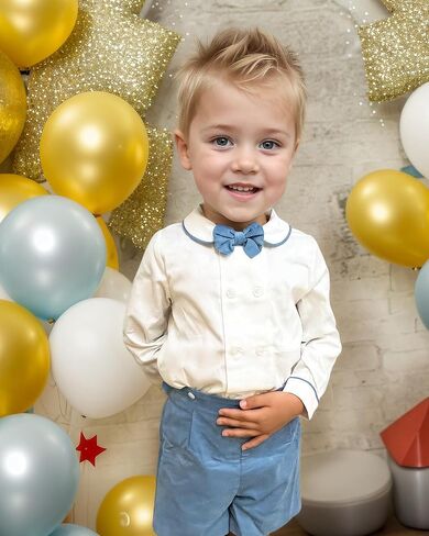 Toddler Boy Clothes Suit | Baby Boys Long Sleeve Formal Outfit with Bowtie + Pants | Wedding Birthday Party Suits in Saudi Arabia