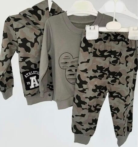 Air Force Baby Boys 3 قطع ملابس مجموعة مموهة سترة ، قميص طويل الأكمام ، سراويل وملابس عسكرية عارضة in Saudi Arabia