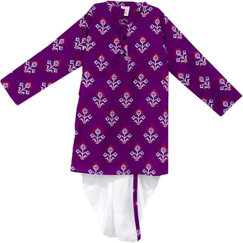 Chandrakala Kids Kurta dhoti مجموعة للبنين الهندي المطبوع العرقية المطبوعة (KK122-P) in Saudi Arabia