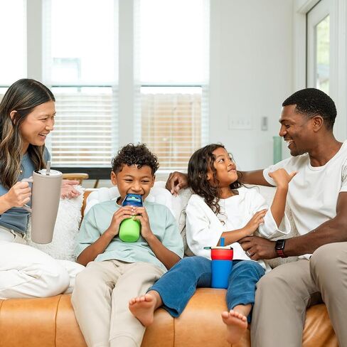 Brütmate Leap 12oz 100 ٪ تسرب Kids Tumbler مع مقبض و Silicone Soft Straw | قطرة الأكمام السيليكون المقاومة | للأطفال 4+ | معزول الفولاذ المقاوم للصدأ | حامل كأس صديق | 12oz (الدينوس) in Kuwait