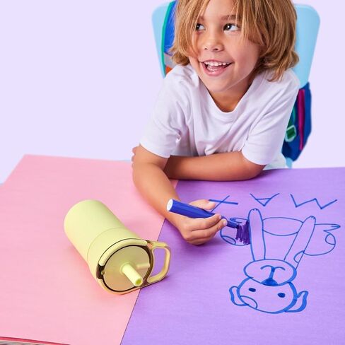 Brütmate Leap 12oz 100 ٪ تسرب Kids Tumbler مع مقبض و Silicone Soft Straw | قطرة الأكمام السيليكون المقاومة | للأطفال 4+ | معزول الفولاذ المقاوم للصدأ | حامل كأس صديق | 12oz (الدينوس) in Kuwait