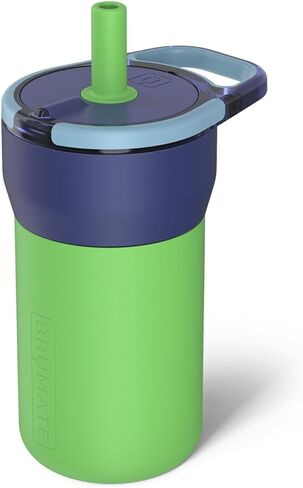 Brütmate Leap 12oz 100 ٪ تسرب Kids Tumbler مع مقبض و Silicone Soft Straw | قطرة الأكمام السيليكون المقاومة | للأطفال 4+ | معزول الفولاذ المقاوم للصدأ | حامل كأس صديق | 12oz (الدينوس) in Kuwait