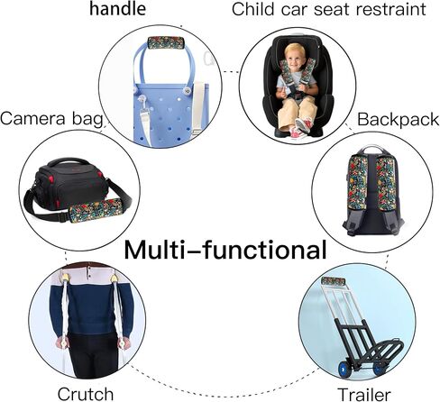 2 Pack VegaPunkLab Seat Straps Shoulder Pads for Kids - Seat Belt Cover Pad, Strap Wrap Cover for Bogg Bag, Perfect for Car Booster Seats, Strollers, High Chair, Backpacks, and More, Wild Flower in Saudi Arabia