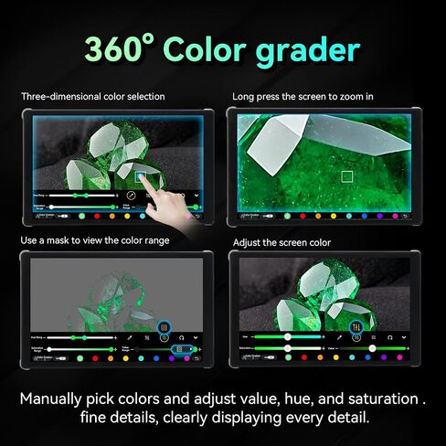 Portkeys PT6 Camera Monitor 5.2" 600nit Touchscreen Field Monitor Vertical Shooting Stretch 3D LUT Output Wide Color Gamut New Peaking RGB Waveform for DSLR with NP-F550 Battery in Saudi Arabia