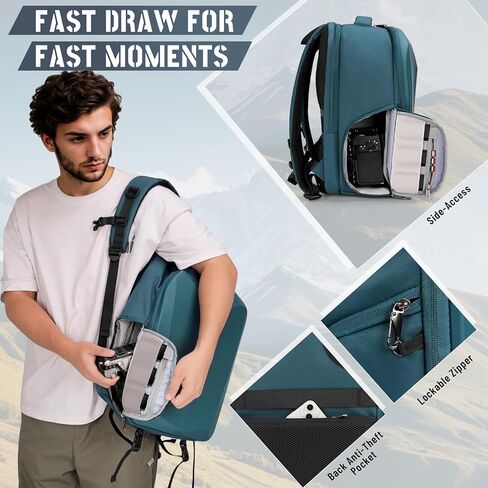 RAINSMORE Camera Backpack Hard Shell for DSLR/SLR Waterproof Camera Bag with Laptop Compartment 15.6 Inch Professional Camera Case with Rain Cover Photography Backpack Bag with Camera Lens Case Black in Saudi Arabia