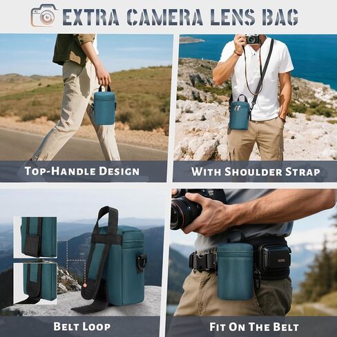 RAINSMORE Camera Backpack Hard Shell for DSLR/SLR Waterproof Camera Bag with Laptop Compartment 15.6 Inch Professional Camera Case with Rain Cover Photography Backpack Bag with Camera Lens Case Black in Saudi Arabia
