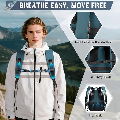 RAINSMORE Camera Backpack Hard Shell for DSLR/SLR Waterproof Camera Bag with Laptop Compartment 15.6 Inch Professional Camera Case with Rain Cover Photography Backpack Bag with Camera Lens Case Black in Saudi Arabia