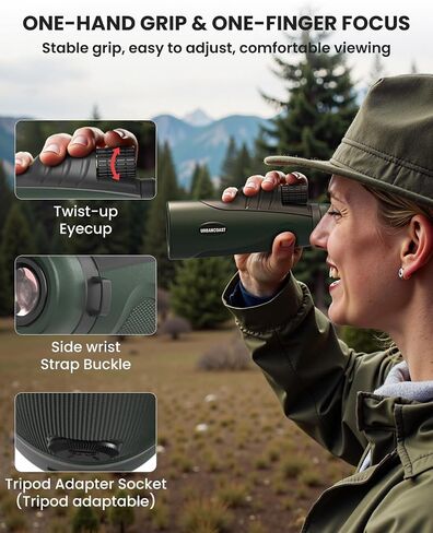 15x54 Monoculars for Adults High Powered, Compact Waterproof Telescope | HD Monocular Telescope with BAK4 Prism & FMC Lens for Bird Watching, Hunting, Hiking and Camping - Waterproof and Fogproof in Saudi Arabia
