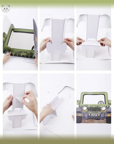 Jungle Safari Jeep Photo Booth Prop - قطع من الورق المقوى الكبيرة لحفلة عيد ميلاد الغابة ، موضوع مغامرة حديقة الحيوان ، زخارف دش الطفل Safari (1 PCS) in Kuwait