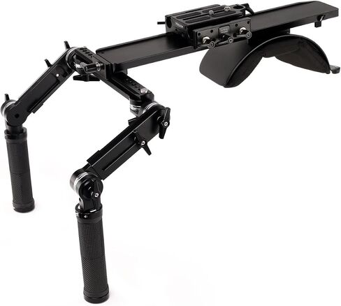 PROAIM Discovery SR-10 Mount Counter Mount Rig لكاميرا DSLR تصل إلى 20 كجم/44 رطل. مقبض Rosette مع وضع مقبض واسع/ضيق. 15 مم حبل كاميرا الإصدار السريع ، 1/4 "-20 مؤشرات ترابط in Saudi Arabia