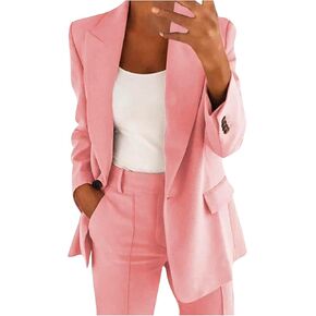 Women Plus Size Blazer Long Sleeve Button Down Suit Jacket Lapel Open Front Blazers Business Causal Outfits for Work in Kuwait